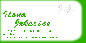 ilona jakatics business card